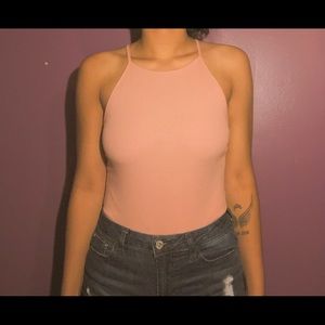Pink Halter Bodysuit